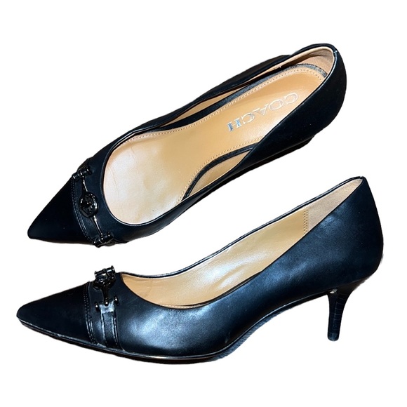 Coach Shoes - Coach Lauri Silky Nap/Mat Calf Black Kitten Heels